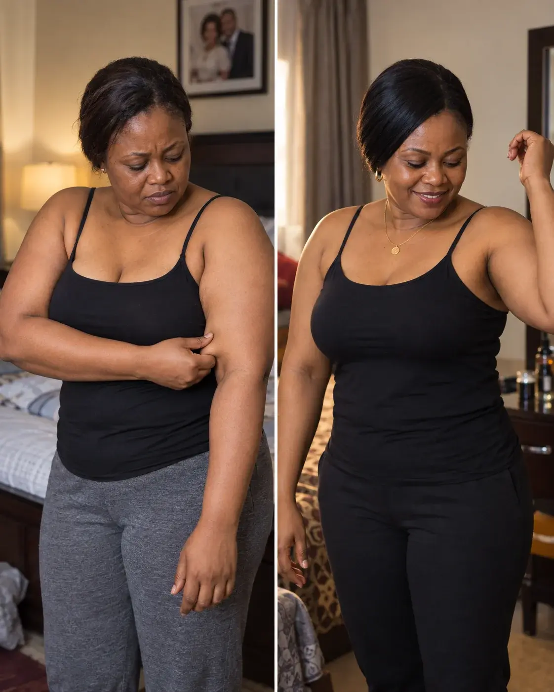 Before and after — Mrs Silas, Port Harcourt