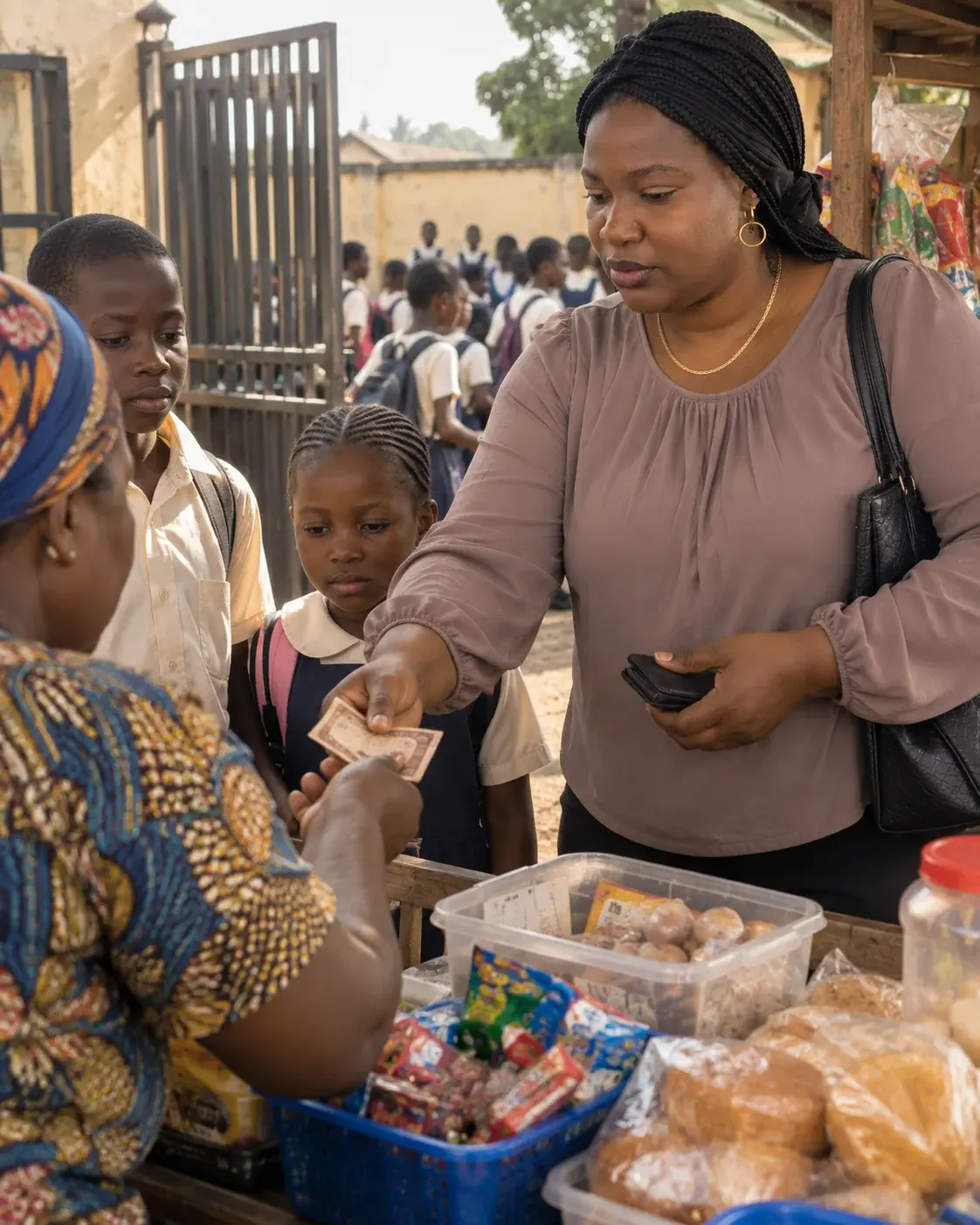 A Nigerian mother spending on her children