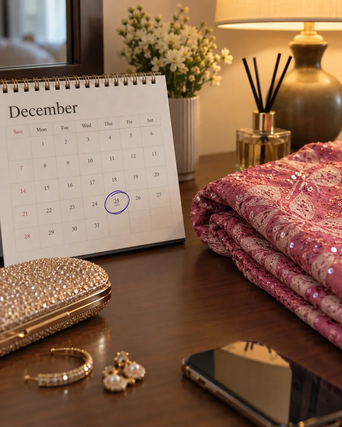 Calendar with a December date circled